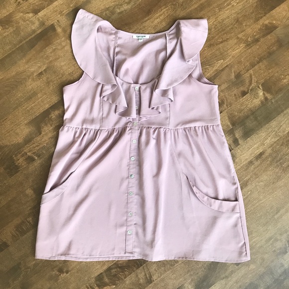 Daniel Rainn Tops - Daniel Rainn dusty rose flowy ruffle tunic ruched